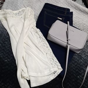 Aeropostle Cream colored lace sweater